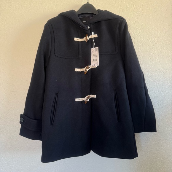 NWT MANGO Hooded Wool Coat size XS - Picture 11 of 16